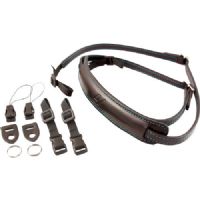 4V Design Slim Leather Lusso Mirrorless Camera Neck Strap (Black/Cyan)