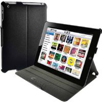 Amzer 90814 Shell Portfolio iPad2 Case, Black Leather