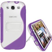 Amzer Protective TPU Case with Stand For Galaxy S III, Purple