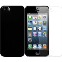 Amzer 1 MM Super Slim Case with Screen Protector For iPhone 5, Black
