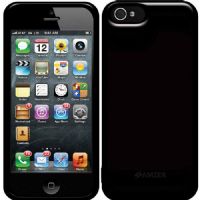 Amzer 94513 Soft Gel TPU Gloss Skin Case For iPhone 5, Black