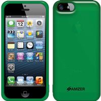Amzer Soft Gel TPU Gloss Skin Case For iPhone 5, Translucent Green