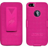 Amzer 94704 Shellster Holster & Case For iPhone 5, Hot Pink