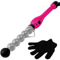 Bed BH335 Head Curve Check Xl Bubble Curling Wand, Pink Handle