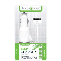 Chargeworx 30-Pin Car Charger, White