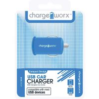Chargeworx USB Car Charger, Blue