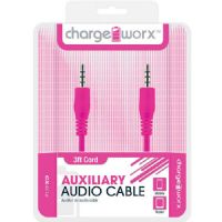 Chargeworx CX4516PK Auxiliary Audio Cable, Pink