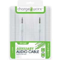 Chargeworx CX4516WH Auxiliary Audio Cable, White