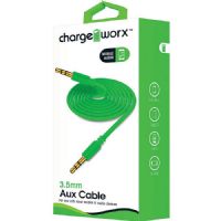 CHARGEWORX CX4616GN 3ft Aux Audio Cable, Green