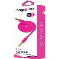 CHARGEWORX CX4616PK 3ft Aux Audio Cable, Pink