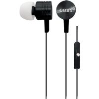 Coby Metallic Stereo Earbuds, Black