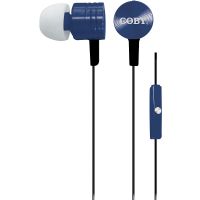 Coby Metallic Stereo Earbuds, Blue
