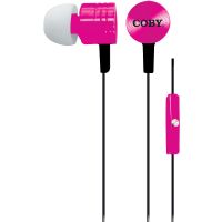 Coby Metallic Stereo Earbuds, Pink
