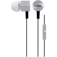 Coby Metallic Stereo Earbuds, Silver