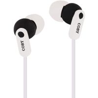 Coby Tangle Free Splash Stereo Earbuds, White