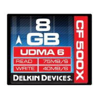 Delkin Devices 8GB CF500X CompactFlash Memory Cards, Rated 500X - 75MB/s Read, 40MB/s Write