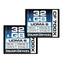 Delkin Devices 32GB CF700X 2 Pack CompactFlash Memory Cards, Rated 700X - 105MB/s Read, 67MB/s Write