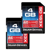 Delkin Devices 4GB SDHC 163X 2 Pack Pro Secure Digital Memory Cards, Rated 163X - 24MB/s Read, 17MB/s Write