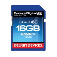 Delkin Devices 16GB SDHC 163X Pro Secure Digital Memory Cards, Rated 163X - 24MB/s Read, 17MB/s Write