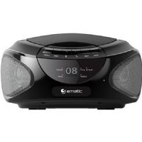 EMATIC EBB9224BK CD Boombox with AM/FM Radio, Bluetooth Audio & Speakerphone, Black