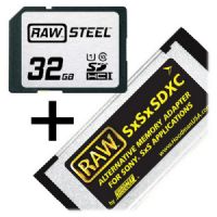 Hoodman Raw Steel 32Gb SDHC UHS-1 & SxSxSDXC Memory Adapter Kit