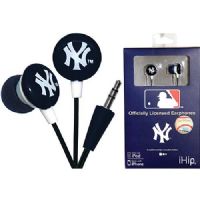 iHip MLF10169NYY MLB Earbuds, New York Yankees