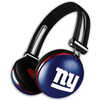 iHip NFL Rugged Headphones with Built-in Mic, New York Giants