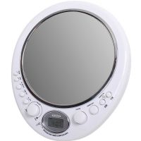 Jensen AM/FM Alarm Clock Shower Radio with Fog Resistant Mirror