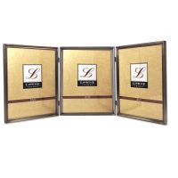 Lawrence Frames  11580T Brushed Pewter Bead 8x10 Hinged Triple Picture Frame