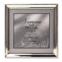 Lawrence Frames  Polished Silver Plate 5x5 Picture Frame - Bead Border Design