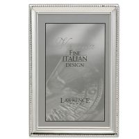 Lawrence Frames  Polished Silver Plate 8x12 Picture Frame - Bead Border Design