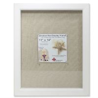 Lawrence Frames  11x14 White Shadow Box Frame - Linen Inner Display Board