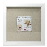 Lawrence Frames  12x12 White Shadow Box Frame - Linen Inner Display Board