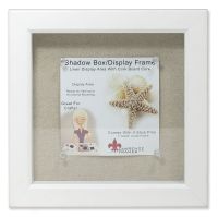 Lawrence Frames  8x8 White Shadow Box Frame - Linen Inner Display Board