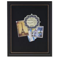 Lawrence Frames 11x14 Black Shadow Box Frame with Gold Inner Liner - Black Linen Display Area