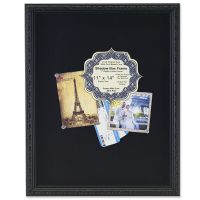 Lawrence Frames 11x14 Black Shadow Box Frame with Decorative Classic Design - Black Linen Display Area