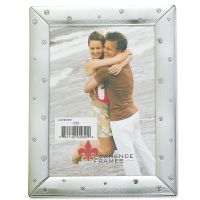 Lawrence Frames  Brushed Silver 8x10 Metal Picture Frame Decorated with Crystals