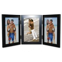 Lawrence Frames  Black 4x6 Hinged Triple Metal Picture Frame