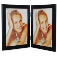 Lawrence Frames  Black 5x7 Hinged Double Metal Picture Frame