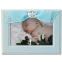 Lawrence Frames  4x6 Blue Wood Picture Frame with Blue Ribbon