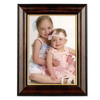 Lawrence Frames  Walnut and Black Wood 5x7 Picture Frame - Gold Line