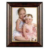 Lawrence Frames  Walnut and Black Wood 8x10 Picture Frame - Gold Line