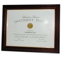 Lawrence Frames  Walnut and Black Wood 8.5x11 Picture Frame - Gold Line