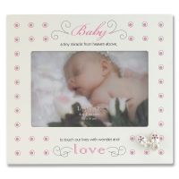 Lawrence Frames  Cream And Pink Polka Dot 4x6 Picture Frame - Baby And Shoes Design