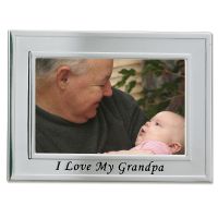 Lawrence Frames  Brushed Metal 4x6 I Love My Grandpa Picture Frame - Sentiments Collection