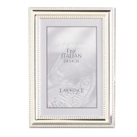 Lawrence Frames  5x7 Metal Picture Frame Silver-Plate with Delicate Beading