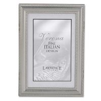 Lawrence Frames  5x7 Metal Picture Frame Pewter Finish with Delicate Beading