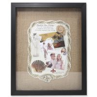 Lawrence Frames 11x14 Black Front Hinged Shadow Box Frame - Burlap Display Board