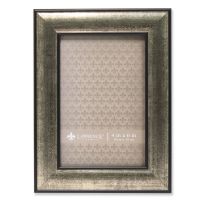 Lawrence Frames 4x6 Domed Burnished Silver and Black Picture Frame