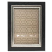 Lawrence Frames 377064 4x6 Distressed White Wood Frame with Blue Polka Dot Pattern Picture